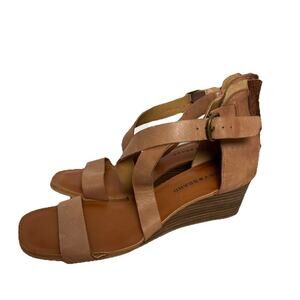 Women’s Lucky Brand Heeled Strappy Sandals Tan Size 8 1/2